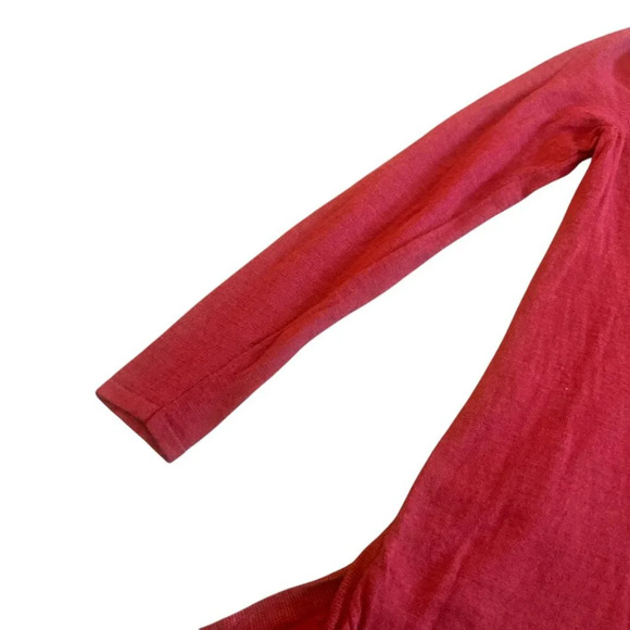 Eileen Fisher Red Orange Pullover Sweater Long Length Merino Wool Size XS Womens - Picture 3 of 11